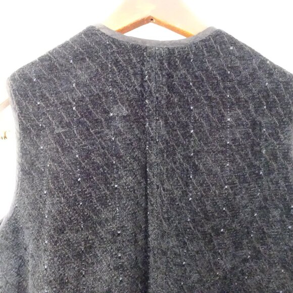 Laura Fisher-Bonvallet Beauxchenes Fibre Arts Chenille Vest Size 3 Black White - Picture 9 of 9